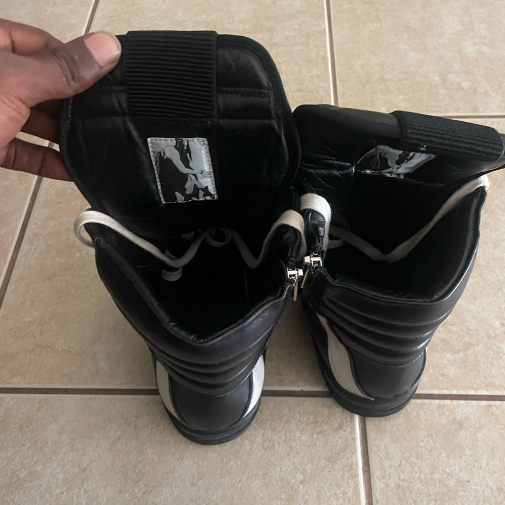 Rick Owens Black and White Men's Boots